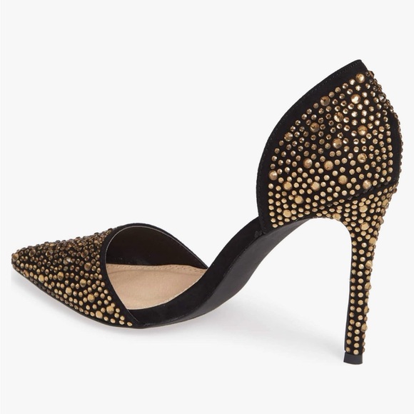 Stunning! Lauren Lorraine GOLD Crystal Embellished d'Orsay Pump 7 - Picture 3 of 9
